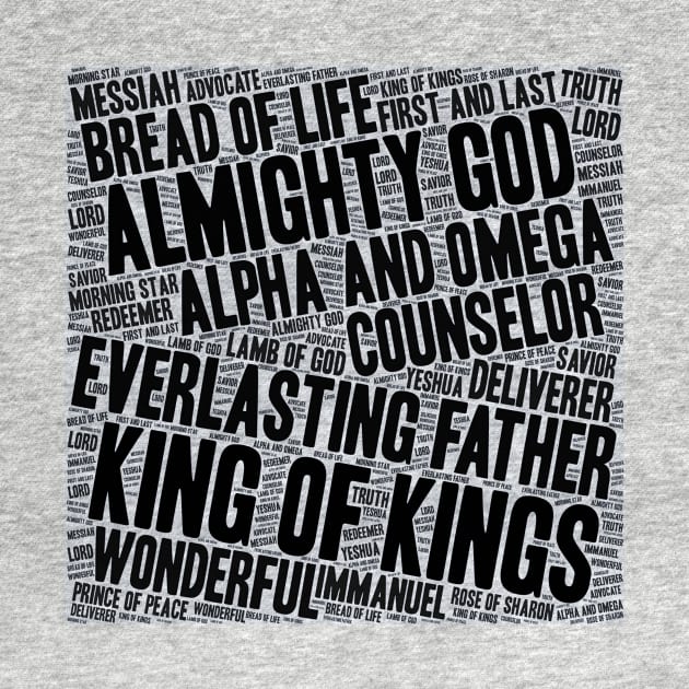 Names of Jesus Word Cloud Scripture Art by BubbleMench